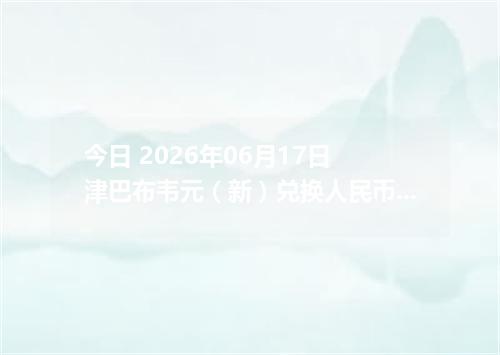 今日 2026年06月17日 津巴布韦元（新）兑换人民币最新汇率行情