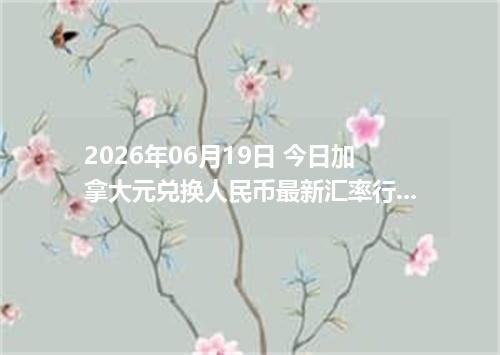 2026年06月19日 今日加拿大元兑换人民币最新汇率行情金额计算