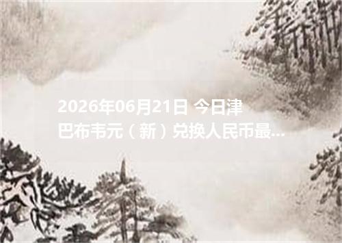 2026年06月21日 今日津巴布韦元（新）兑换人民币最新汇率行情金额计算