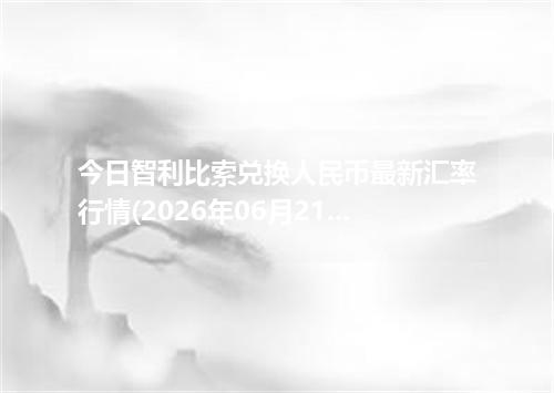 今日智利比索兑换人民币最新汇率行情(2026年06月21日)