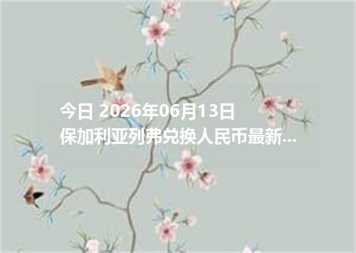 今日 2026年06月13日 保加利亚列弗兑换人民币最新汇率行情