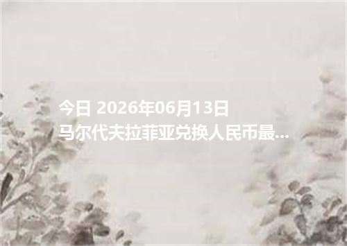 今日 2026年06月13日 马尔代夫拉菲亚兑换人民币最新汇率行情