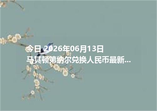 今日 2026年06月13日 马其顿第纳尔兑换人民币最新汇率行情