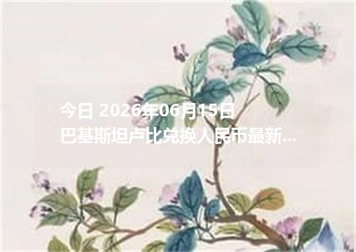 今日 2026年06月15日 巴基斯坦卢比兑换人民币最新汇率行情