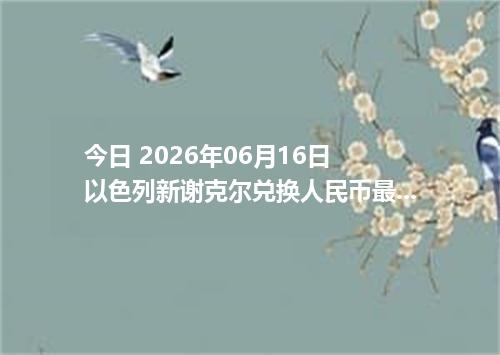今日 2026年06月16日 以色列新谢克尔兑换人民币最新汇率行情