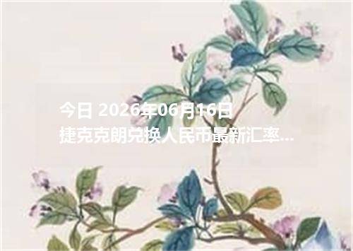 今日 2026年06月16日 捷克克朗兑换人民币最新汇率行情