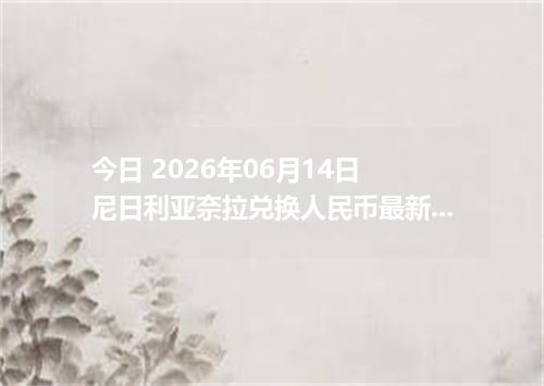 今日 2026年06月14日 尼日利亚奈拉兑换人民币最新汇率行情