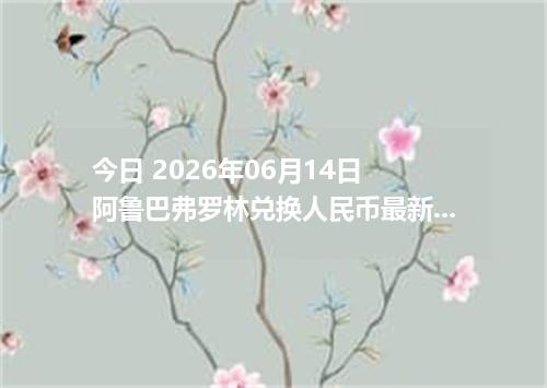 今日 2026年06月14日 阿鲁巴弗罗林兑换人民币最新汇率行情